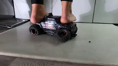 Monster Truck Mashed Into Small Pieces