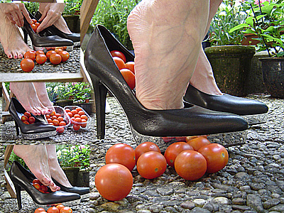 In Shoe Crush Small Tomatos In My Black Pumps